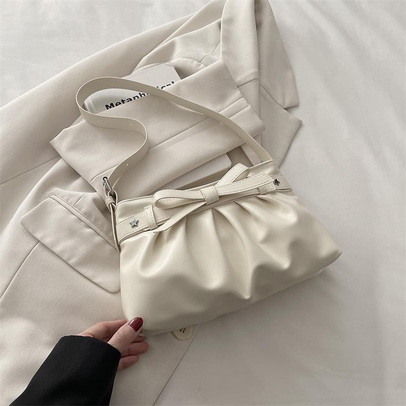 Sweet Cute French Nordic Style Bowknot Folded Shoulder Tote Bag