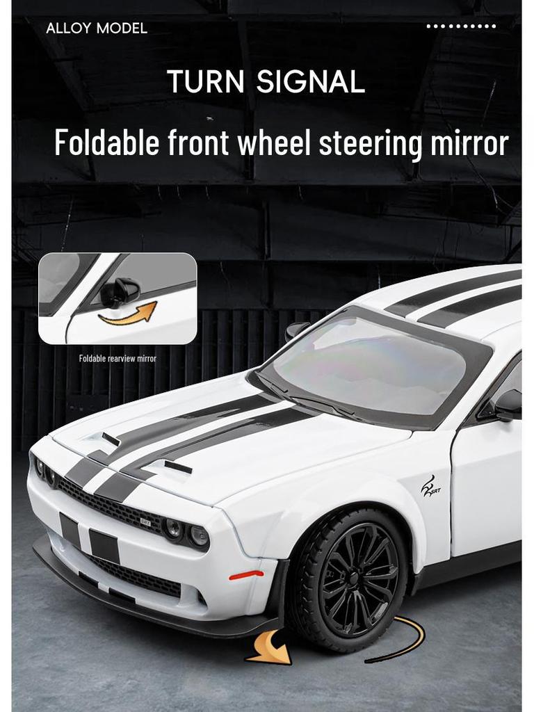 Jiaye 1:22 Dodge Hellcat Demon Eye Alloy Car Model with Sound, Light, and Pull-Back Four-Wheel Shock Absorbers