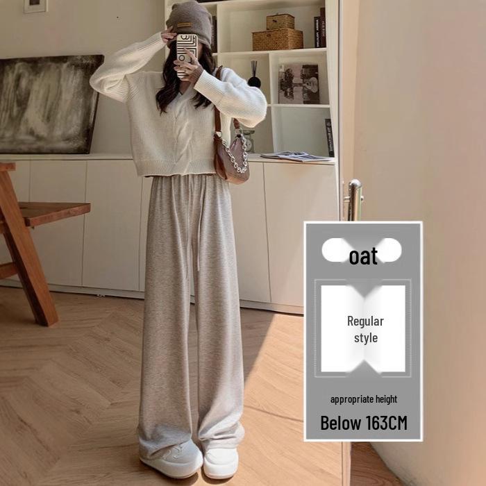 

Women s High-Waisted Loose-Fit Wide-Leg Pants with Lazy Drape - Autumn 2024 2XL