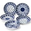 Dolce Duo Curry/Pasta Plates, Large, 22.5cm Diameter X 4cm Height, Indigo Blue, 5-Piece Set, Made In Japan, Microwave and Dishwasher Safe, Grand Bleu,