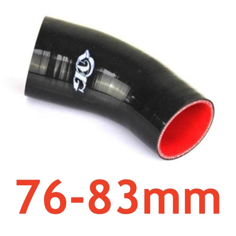 45 Degree Silicone Tubing Hose 3.5inch 4inch 76/83/89/102mm Elbow Reducer Intercooler Turbo Air Intake Pipe Blue Black Universal