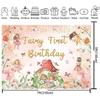 XCKALI Fairy First Birthday Backdrop Floral Fairy Girls 1st Birthday Photography Background Fairy Tale Theme Birthday Party Decorations 7x5FT