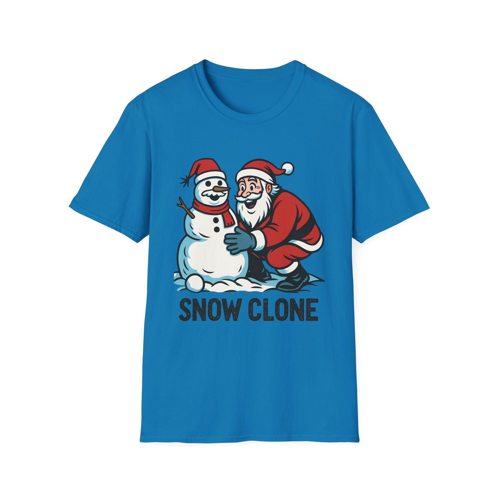 Unisex Softstyle T-Shirt Mens Womens Tees Top Santa Snow Clone Snowman Christmas Funny Holiday Art XL