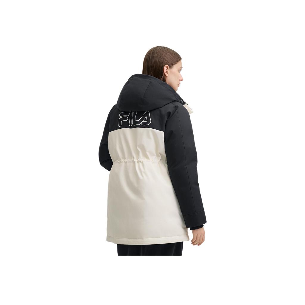 Fila Original Warm Casual Versatile Hooded Down Jacket Women Outerwear Fresh-Milk-White F11W449901FIV