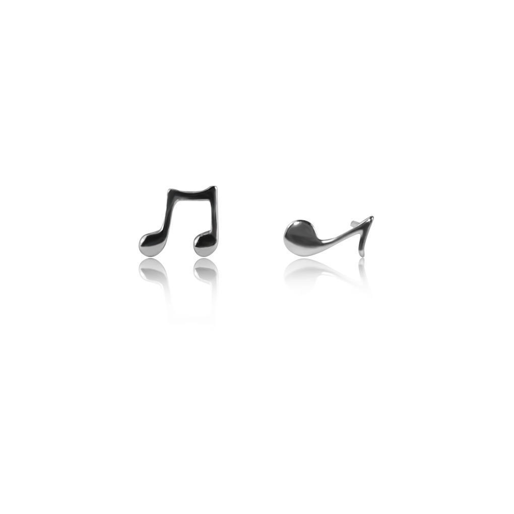 

Womens Girls Musical Note Earrings Silver-plated Stud Earrings Allergy Free