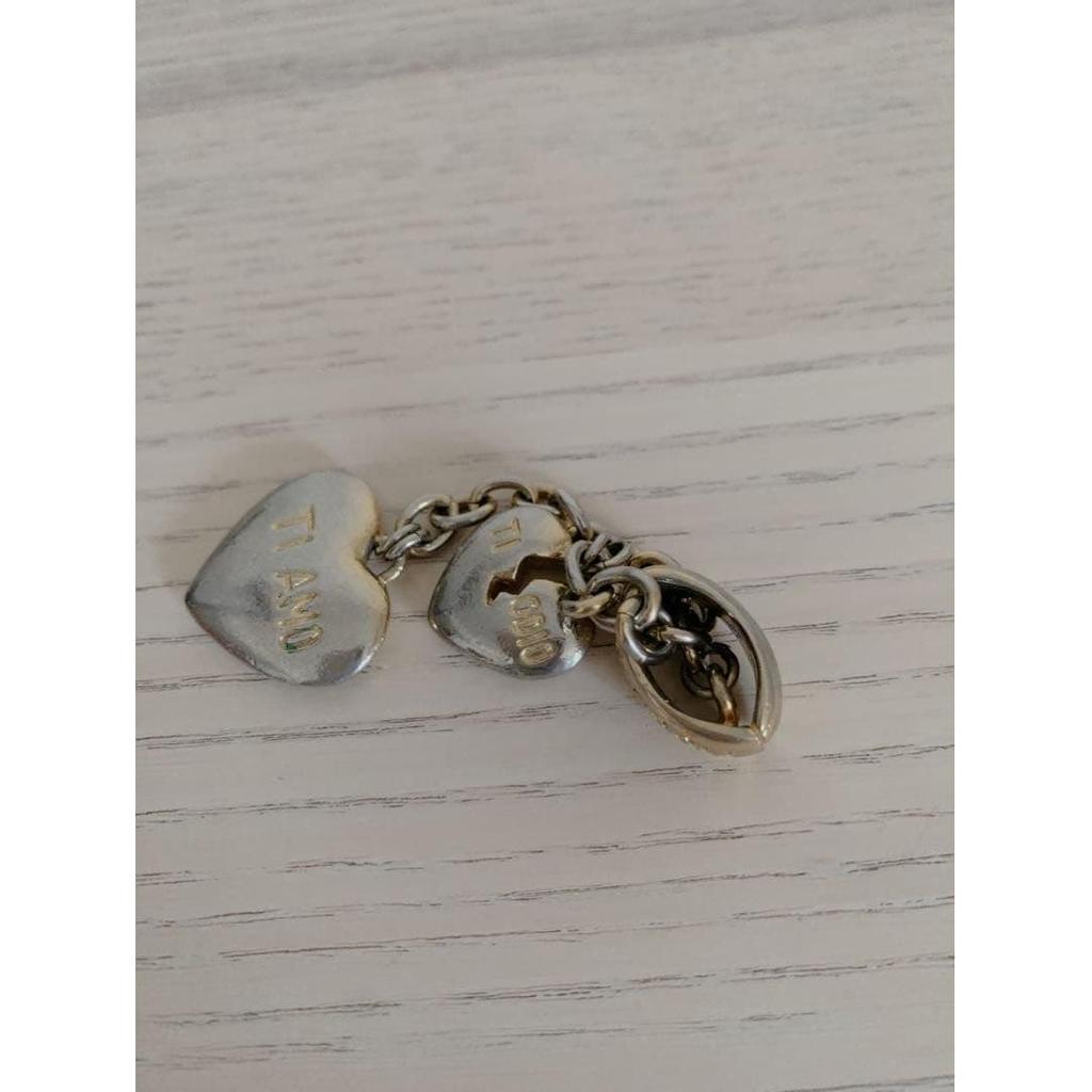 Used MOSCHINO heart charm necklace pendant without chain