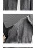 Men's Thick Knit Zipper Sweater - Solid Color, Half-High Collar, Autumn/Winter Pullover, Loose Fit Floral Thread Design