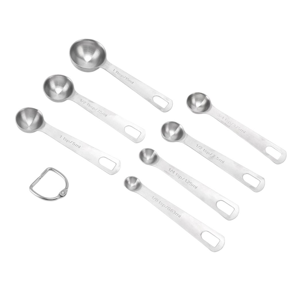 7 PCS Stainless Steel Measuring Spoons Set Small Measuring Teaspoons Baking Tool for Dry Or Liquid
