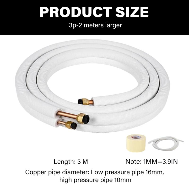 Flexible Small Split Brass Lines Enhances Three Insulation With Mounting Strips Refrigerants Line Set for Split System