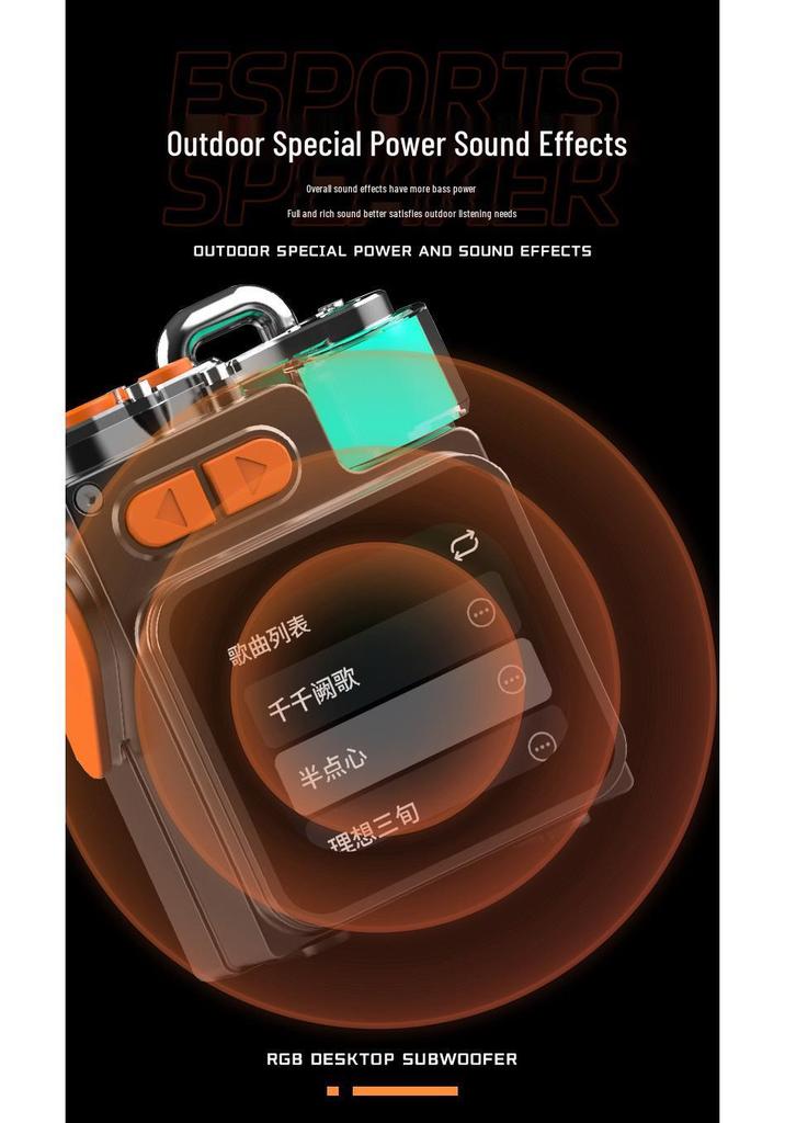 Portable Mini Bluetooth Speaker K15 with Display Screen & Atmosphere Light