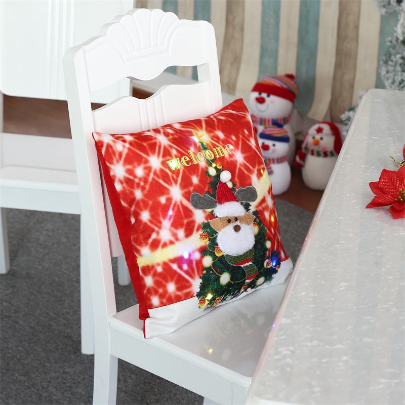 Creative Glowing Christmas Pillowcase with Snowman and Deer Design - Festive Home Décor Gift