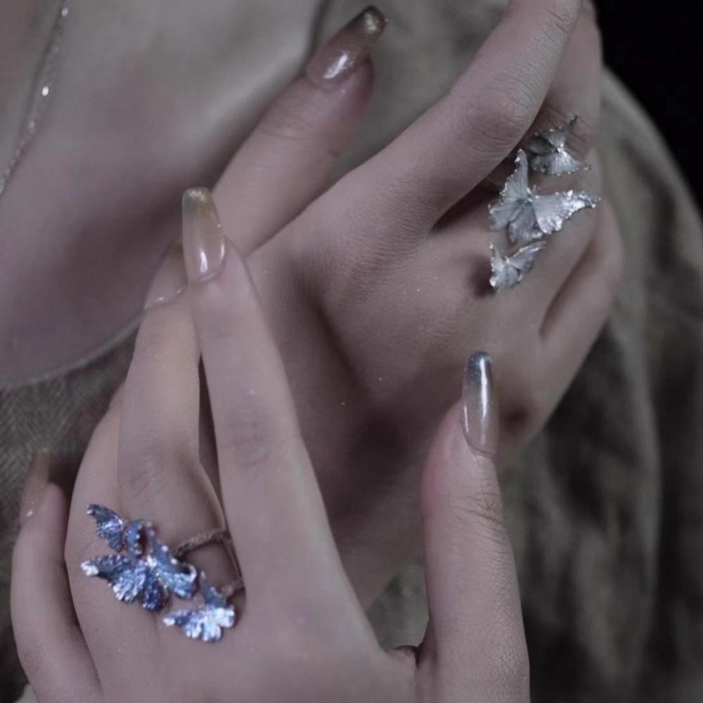 Design Butterfly Surround Butterfly Ring New Chinese Light Luxury Open Ring