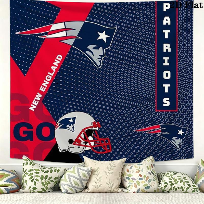 New England Patriots Wall Tapestry Aesthetic Wall Hanging Printed Fabric Blanket Decorative Tapestries for Bedroom Living Room Home Decor