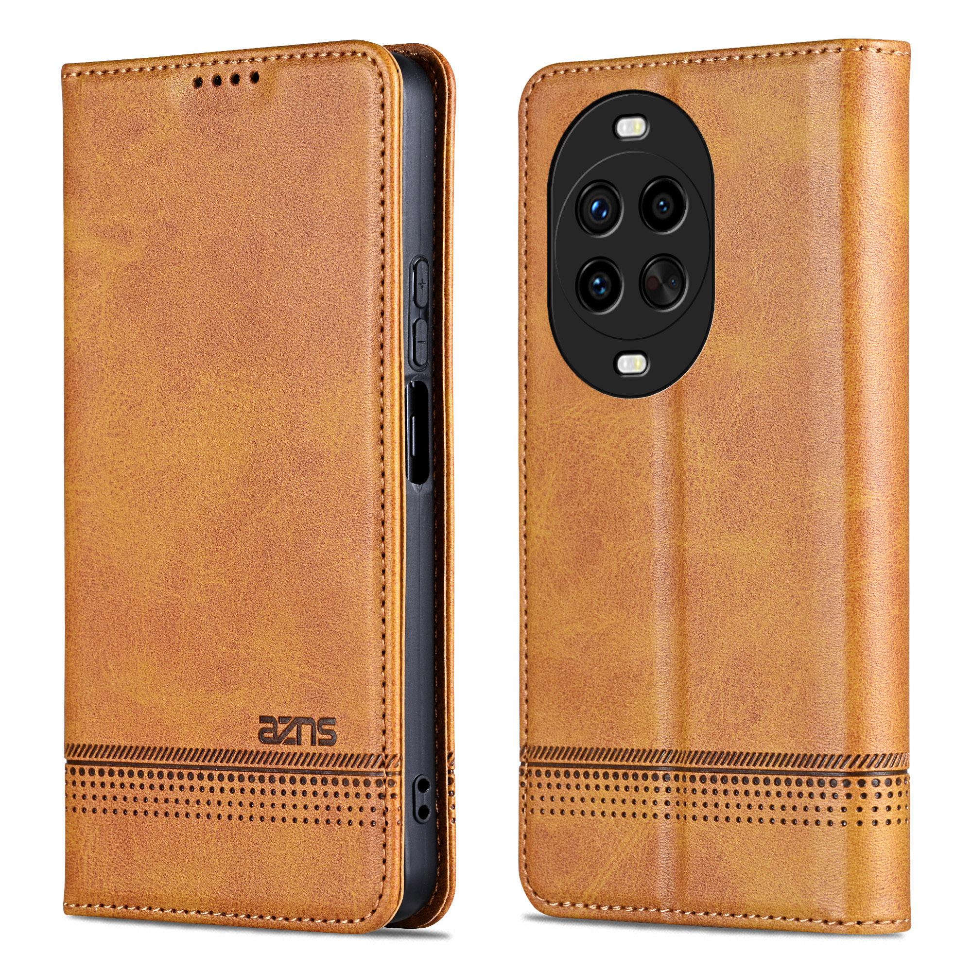 

AZNS For Huawei nova 14 Ultra 5G Case Cowhide Texture PU Leather Wallet Phone Cover Brown