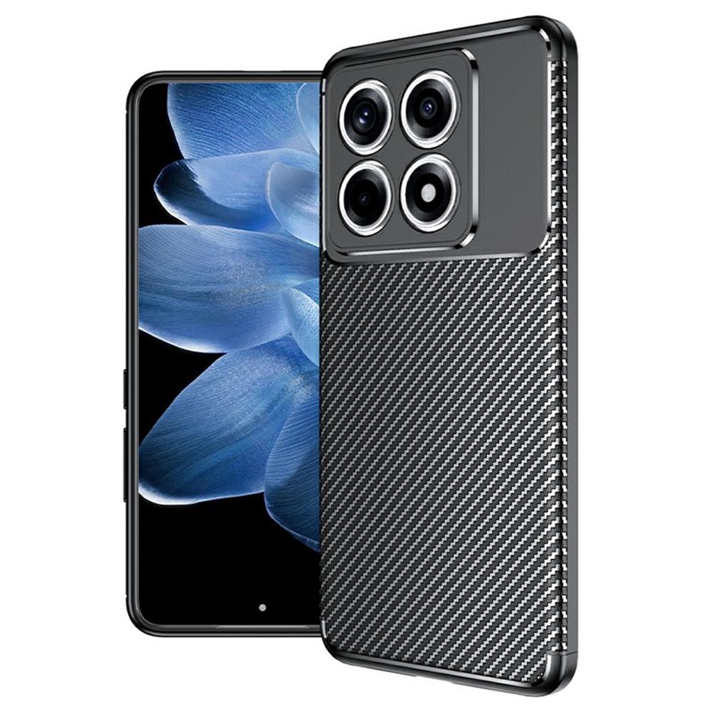 For Xiaomi 14T Pro Case Carbon Fiber Texture TPU Phone Cover Heat Dissipation