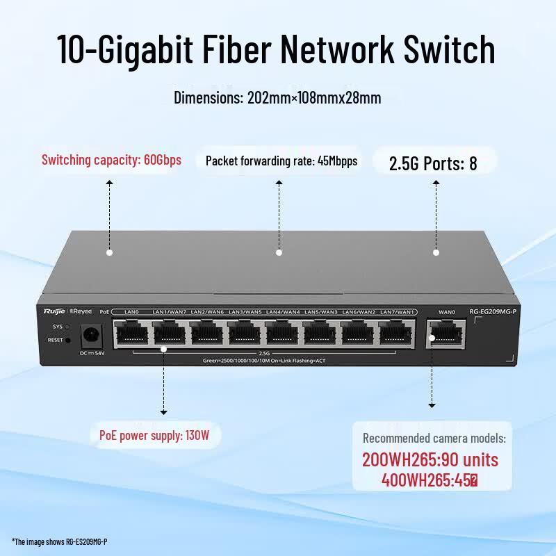 Ruijie RG-ES209MG-P 9-Port 2.5G Managed PoE Switch