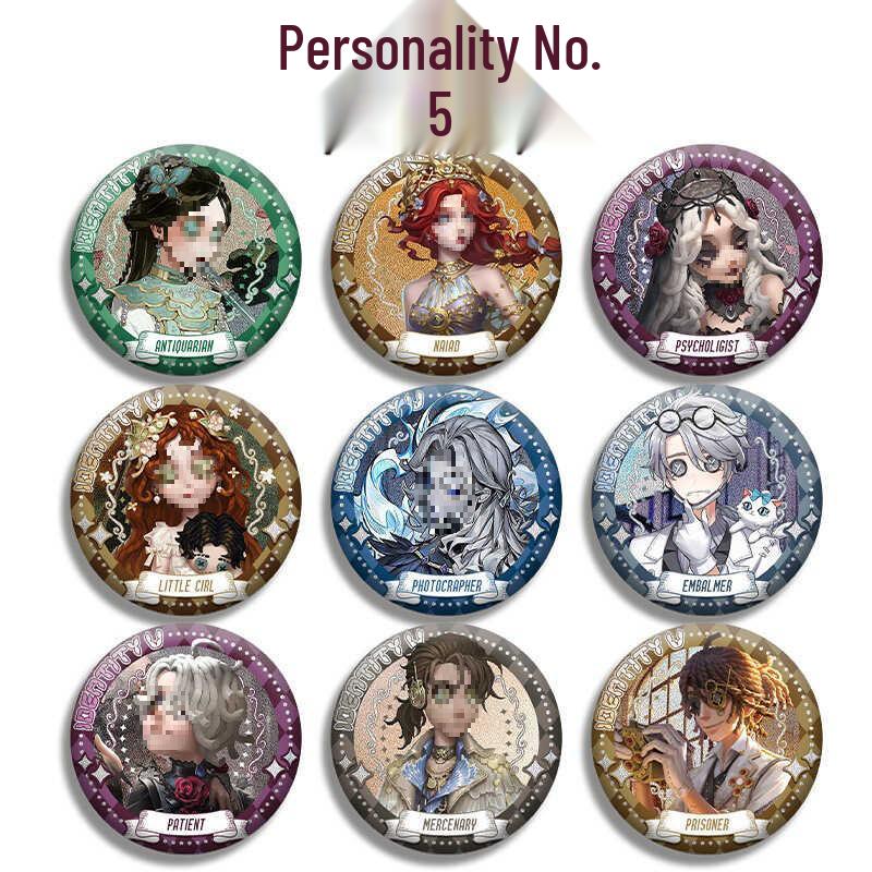 Identity V Little Girl Anime Badge with Silver Glitter Guts Joseph Pendant