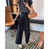 Pantaloni de vară largi cu talie înaltă și picior lat pentru femei scunde, spălați, cu talie înaltă, casual, cu picior drept, pantaloni de lucru