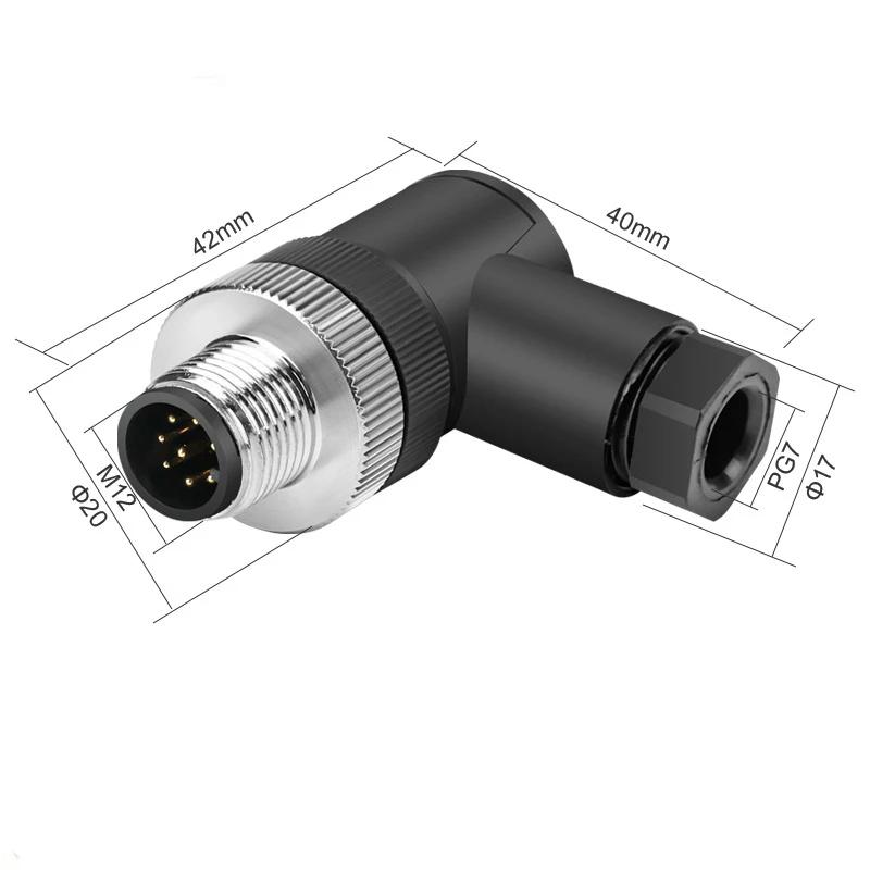 Waterproof 4 Pin 5pin 8pin M12 Power Aviation Connector Screw Threaded Panel Mount Male Plug Female Socket LED Lighting IP67