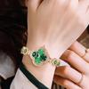 Four-Leaf Clover Women's Luminous Chalcedony Bracelet Watch - Fashionable, Waterproof, High-End Quartz Design.