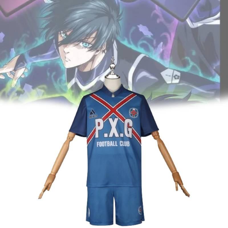 Blue Lock Cosplay Atletisch Korte Mouw Wedstrijdshirt Rin Itoshi Middelbare School Sportset Shido Ryusei Anime Outfit Voor Spel Rollenspel