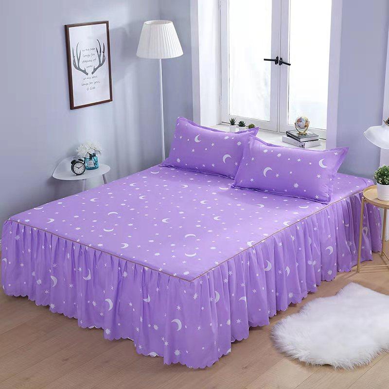 Europäischer Bettüberwurf Polyester Baumwolle Bettröcke Blumen Bunt Bettwäsche 150X200cm Queen Size Heimtextilien