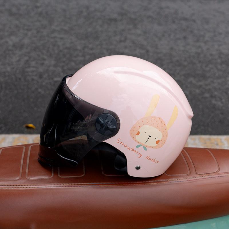 3C Certified Women's Electric Scooter & Motorcycle Helmet - All-Season, Cute, Half-Helmet