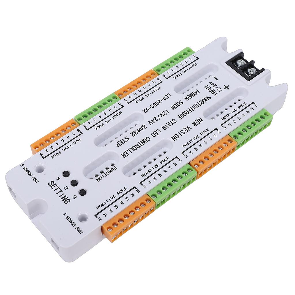 LED-Treppenlicht-Controller Bewegungssensor 32-Kanal Körpererkennung Stufenlicht-Controller mit Kurzschlussschutz