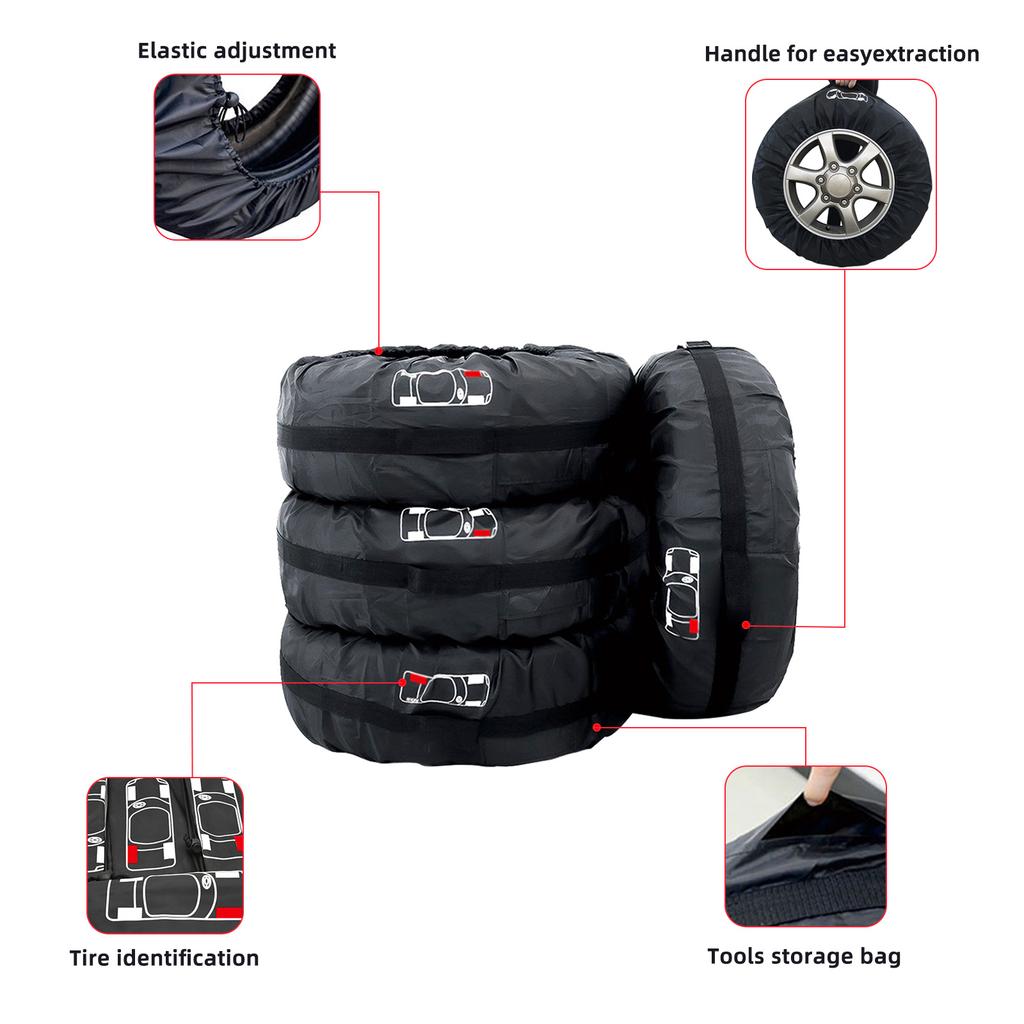 ISGTDRM Lot Car Spare Tire Cover Auto Wheel Tire Storage Bags Dustproof Protective Cover Car Styling Vehicle Tyre Accessories