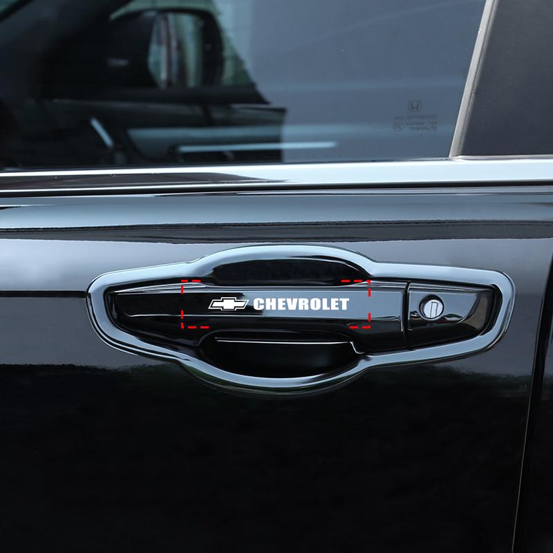 4 st Bildörrhandtagsklistermärken Däck Backspegelklistermärken För Chevrolet Cruze Malibu Sail Spark Captiva Equinox Trax AVEO Lova
