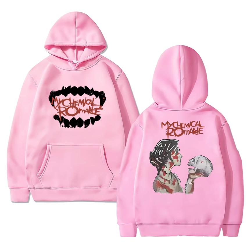 Rock Band My Chemical Romance Gothic Double Sided Graphics Streetwear Unisex Vintage Hip Hop Hoodies Men Women Fleece Sweatshirt
