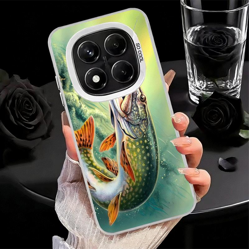 

Carp Fish Fishing Rod Shockproof Phone Case for Xiaomi Redmi Note 15 14 13 12 Pro Plus 11 11S 11T 5G Cover Anti Fall Fundas Redmi Note 11 Pro 5G