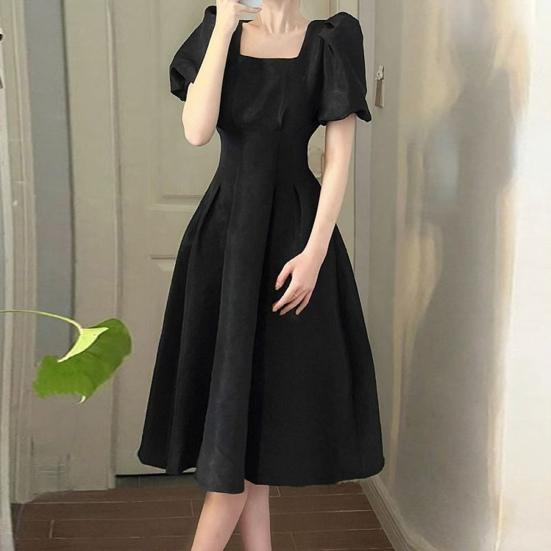 Abito longuette da donna A Line Streetwear Tinta unita Flowy Summer Ladies Abito medio lungo da indossare ogni giorno