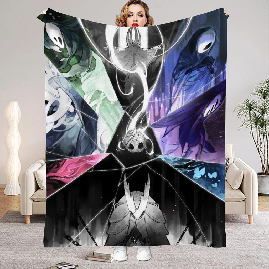 Hollow Knight Blanket Cartoon Game Printed Flannel Blanket for Home Living Room Bedroom Decor New Year Christmas Gift for Fans