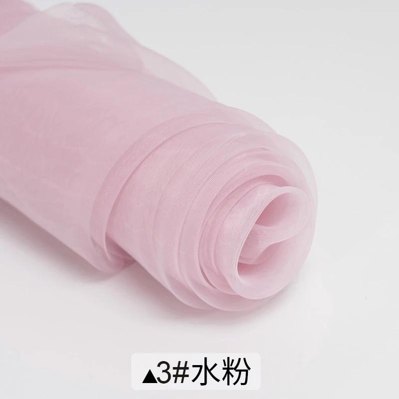 1m/2m/5m Soft Organza Mesh Fabric Making Wedding Dresses Curtain Scene Decoration Handmake DIY Sewing Fabrics TJ0031