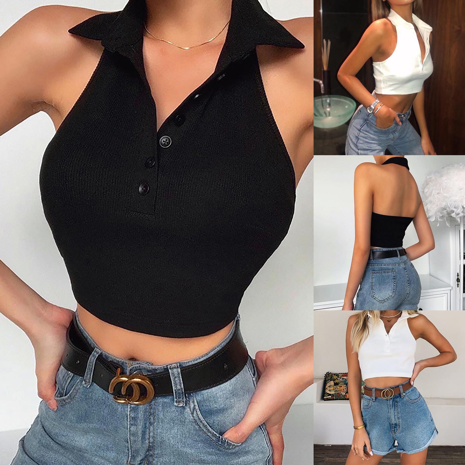 

Женская мода, повседневный однотонный сексуальный жилет с лацканами и открытым пупком