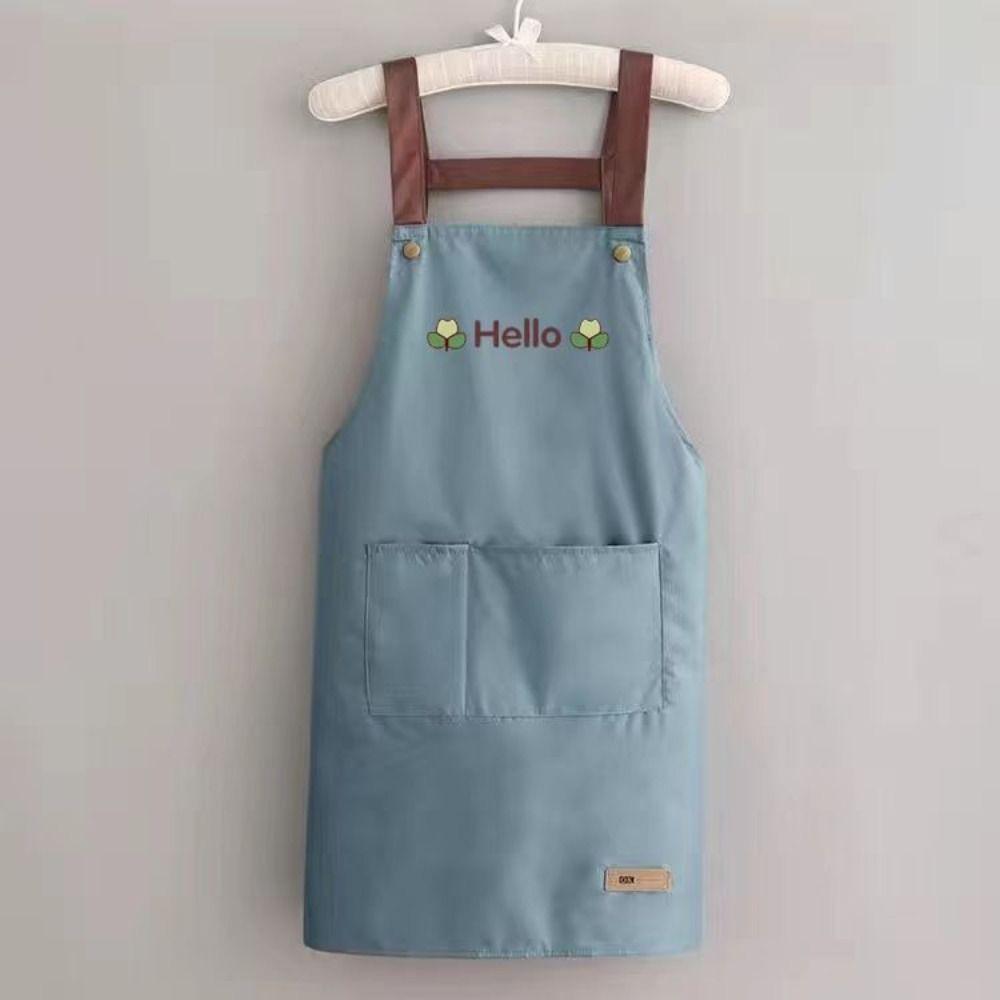 Cute Waterproof Restaurant Home with Pockets Cooking Uniform Kitchen Work Clothes Apron Apron Dress
