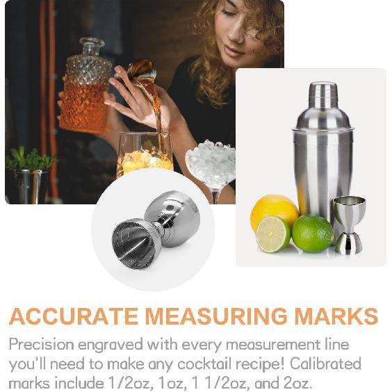 Bell Jigger Stainless Steel Bar Tool,Double head wine measuring device, Cocktail Measuring Jigger, Stainless Steel Measuring Tool for Bartenders With