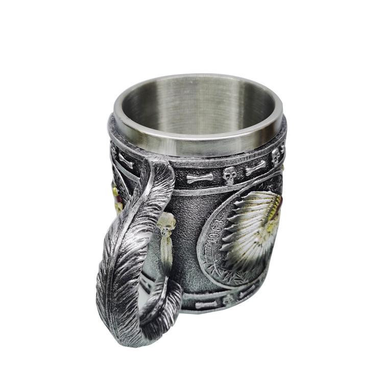 Cana 3D Craniu din Oțel Inoxidabil - Cană Creativă Cadou cu Cap de Fantomă din Rășină pentru Halloween