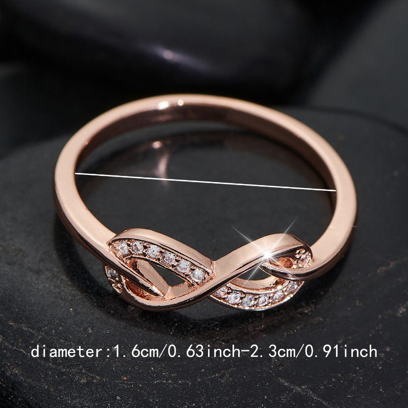 A Stylish And Minimalist Women'S Ring Featuring an Infinite Loop Design with Micro-Set Synthetic Zirconia, Perfect for New Year, Ramadan, Valentine'S