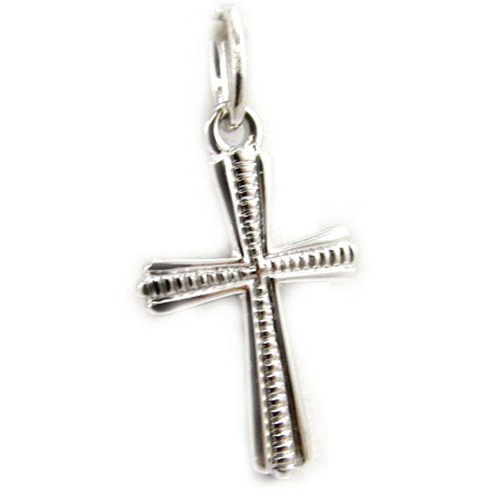 Altesse [L2983] - Rhodium-plated Silver 'Cross' Pendant - 17x11 Mm