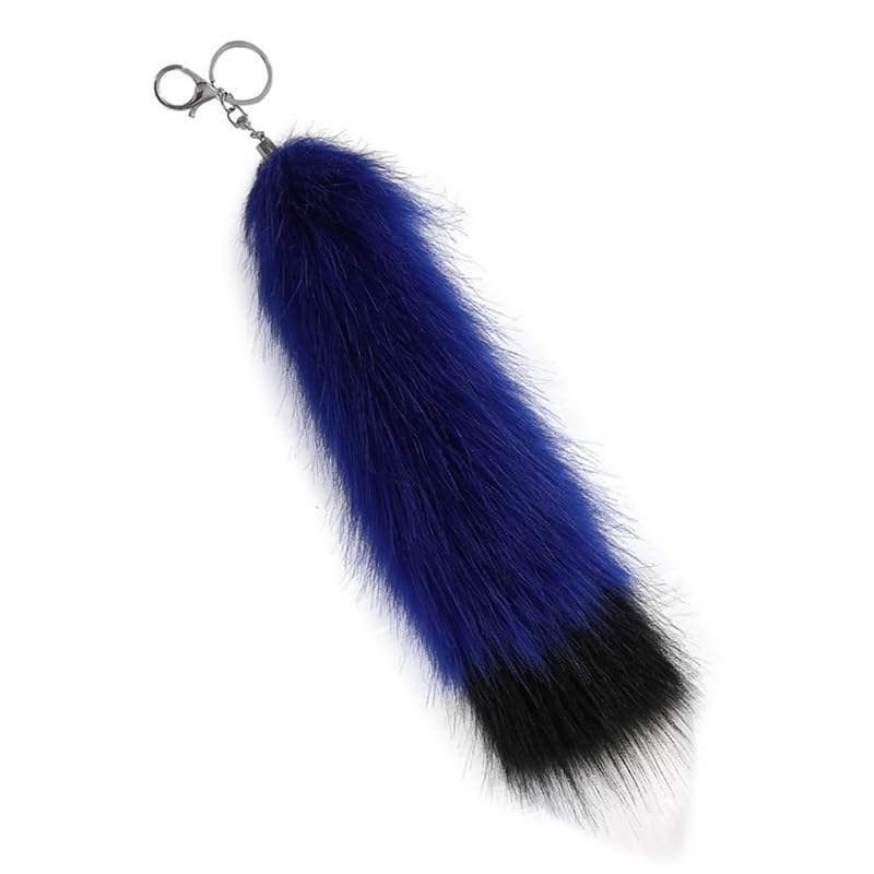 

[COZENTA] strap fur tail Fluffy Fluffy key ring fox cosplay disguise accessories 3 colors (blue)