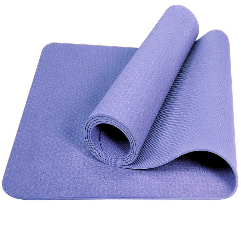 Odorless Non-Slip 6mm TPE Solid Color Yoga Mat for Fitness