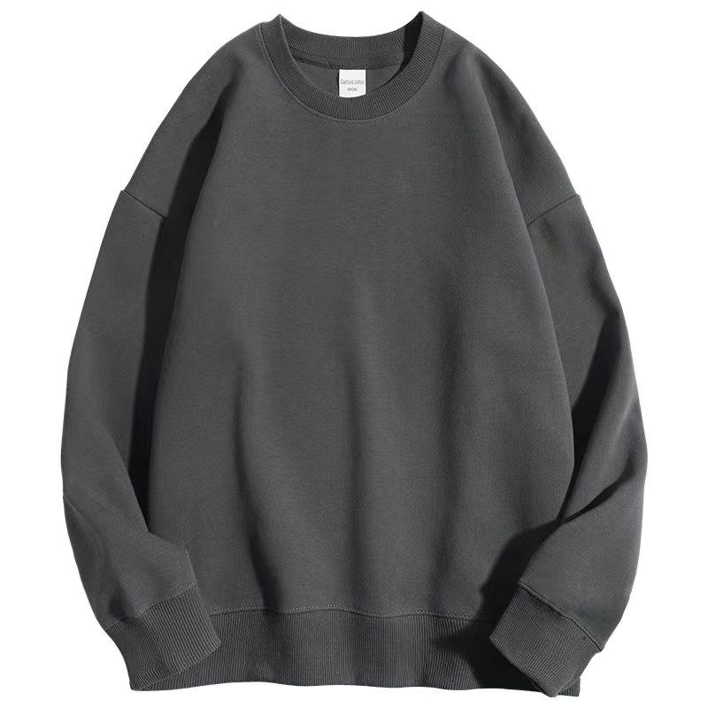 Unisex Streetwear Sweatshirts Autumn&Spring O-neck Pullover Double-sided Cotton Long Sleeve Outerwear