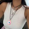 Trendy Blue Eye Necklace Eye Catching Resin Charm Necklace Pendant Necklace