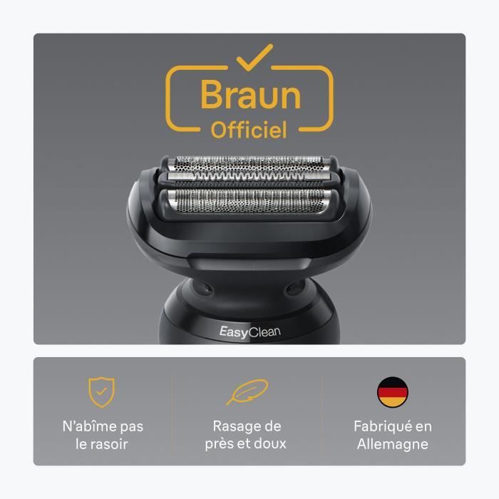 Tête de rasoir BRAUN Series 5 &amp; 6 - 3 lames flexibles - 100 % fabriqué en Allemagne