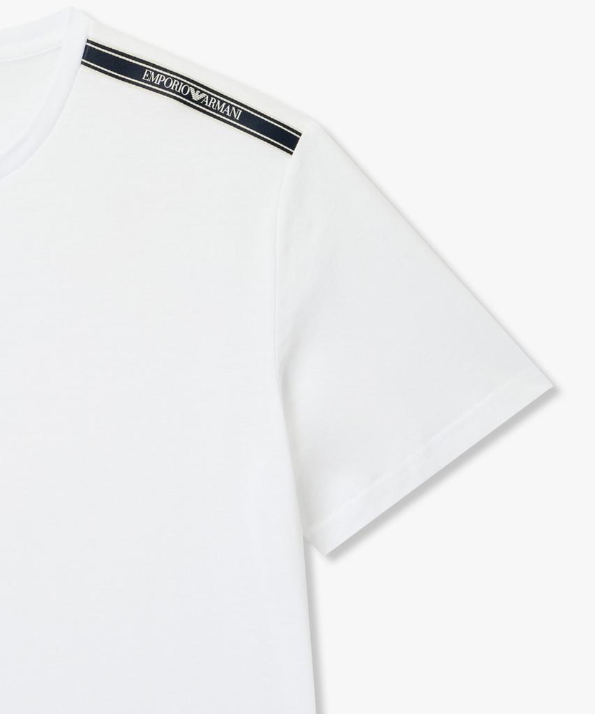 EMPORIO ARMANI UNDERWEAR Men'S Shoulder Logo Beachwear T-Shirt_White 0816134049
