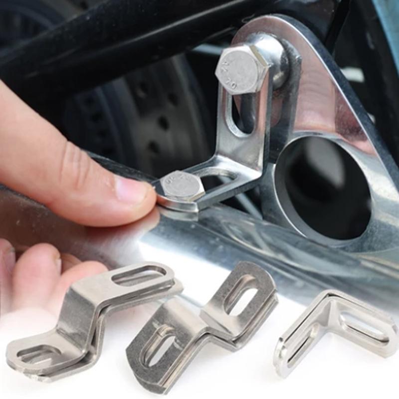 Motorcycle Exhaust Pipe Bracket Z/L-Shaped Stainless Steel Moto Modification Exhausts Pipe Clamps Fixed Bracket Accessory