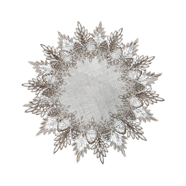 

Настільна підкладка з мереживною обробкою для сімейних трапез Тканина Дитячі безпечні дизайни Просте чищення 1