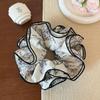 Retro Chinese Ink Painting Elastic Hair Tie - Slim Waist, Pleated, Multi-layer, High-end Design